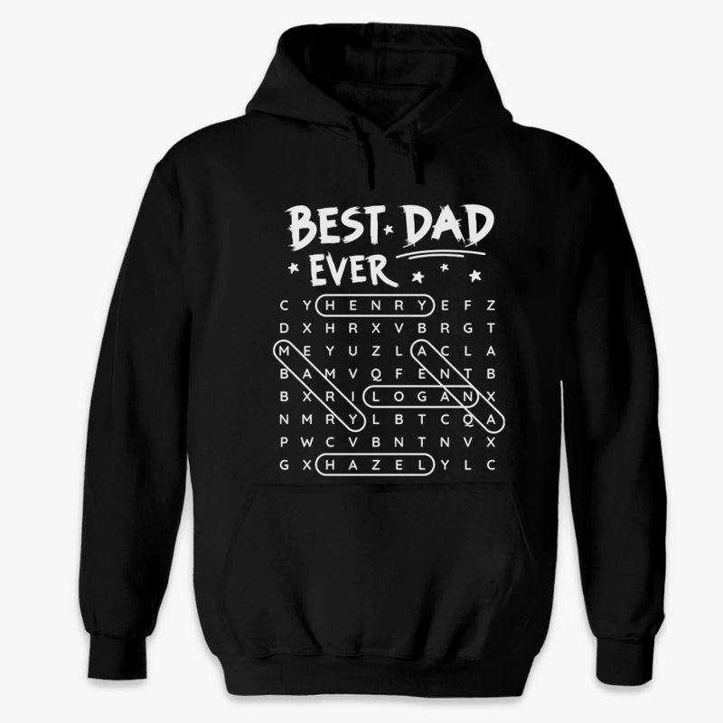 Custom Word Search Puzzle Unisex T-shirt, Premium T-shirt, Hoodie - Personalized Father's Day Birthday Gifts For Dad, Grandpa - Dad Strength Guides Us
