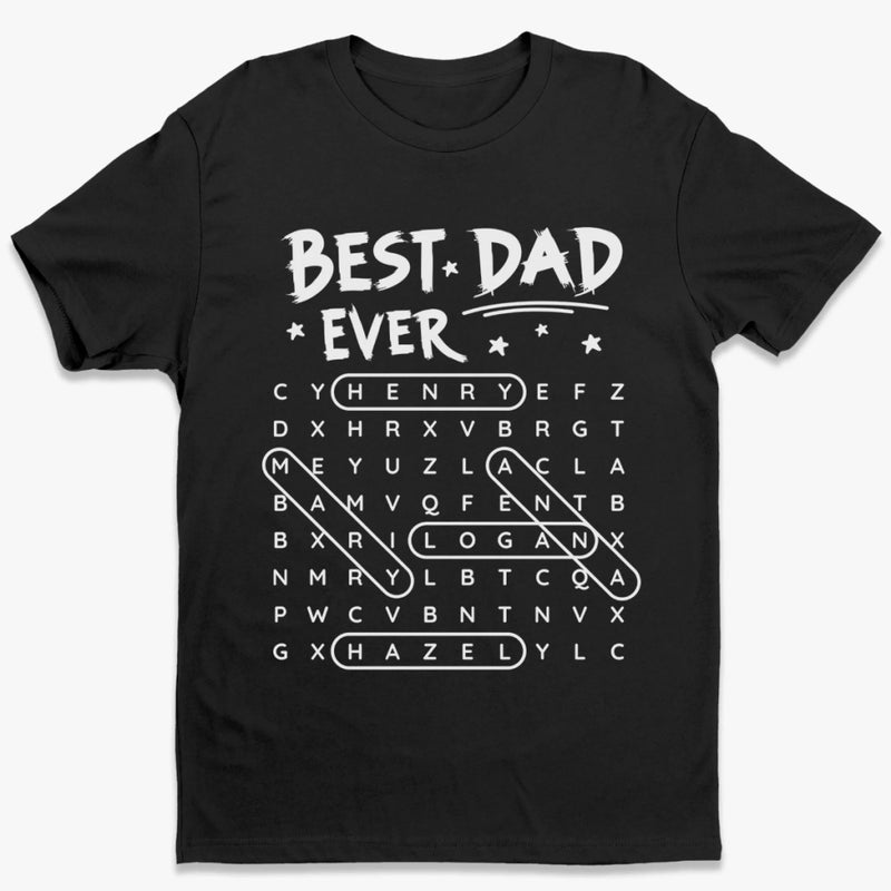Custom Word Search Puzzle Unisex T-shirt, Premium T-shirt, Hoodie - Personalized Father's Day Birthday Gifts For Dad, Grandpa - Dad Strength Guides Us