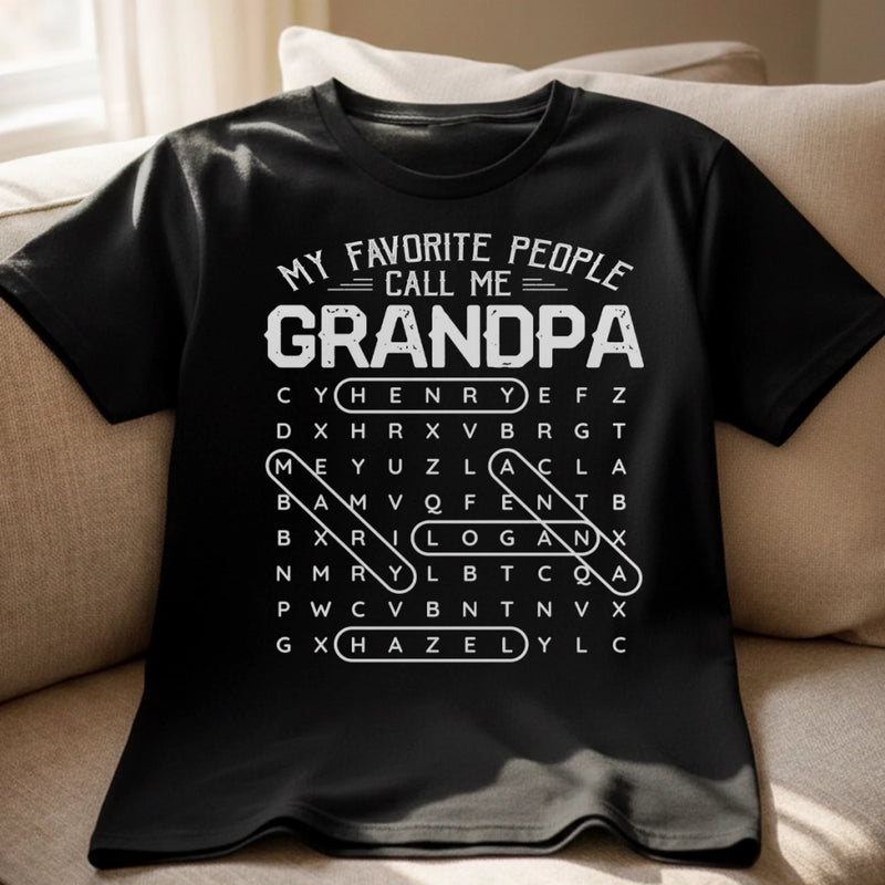 Custom Word Search Puzzle Unisex T-shirt, Premium T-shirt, Hoodie - Personalized Father's Day Birthday Gifts For Dad, Grandpa - Forever Grateful For Dad