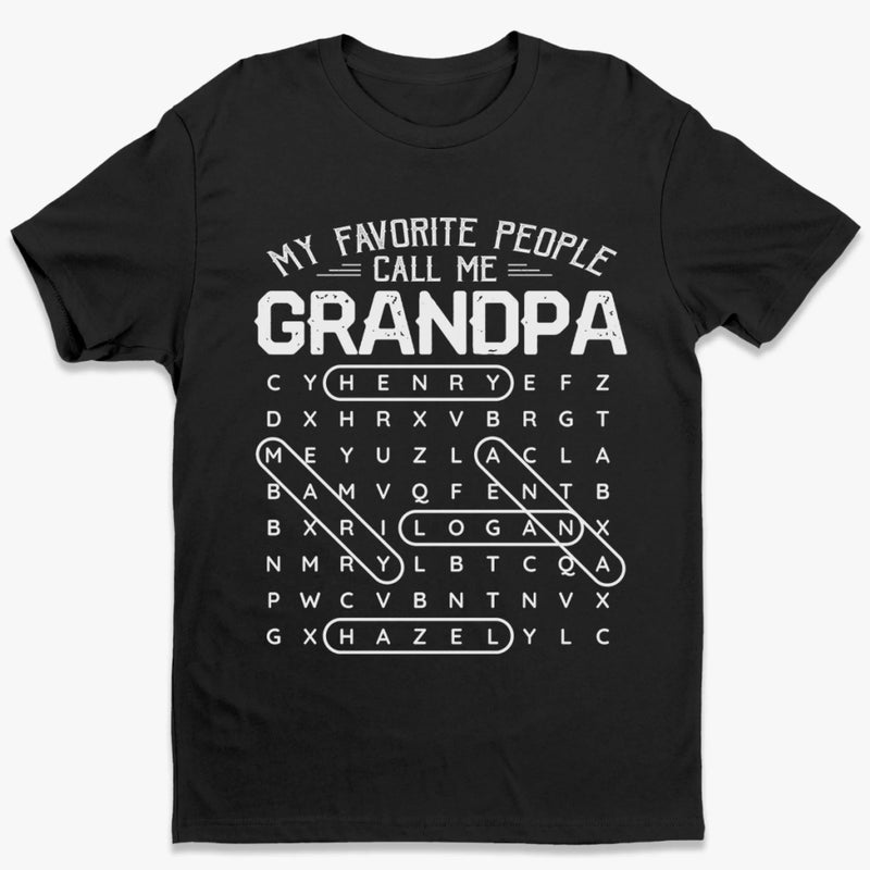 Custom Word Search Puzzle Unisex T-shirt, Premium T-shirt, Hoodie - Personalized Father's Day Birthday Gifts For Dad, Grandpa - Forever Grateful For Dad
