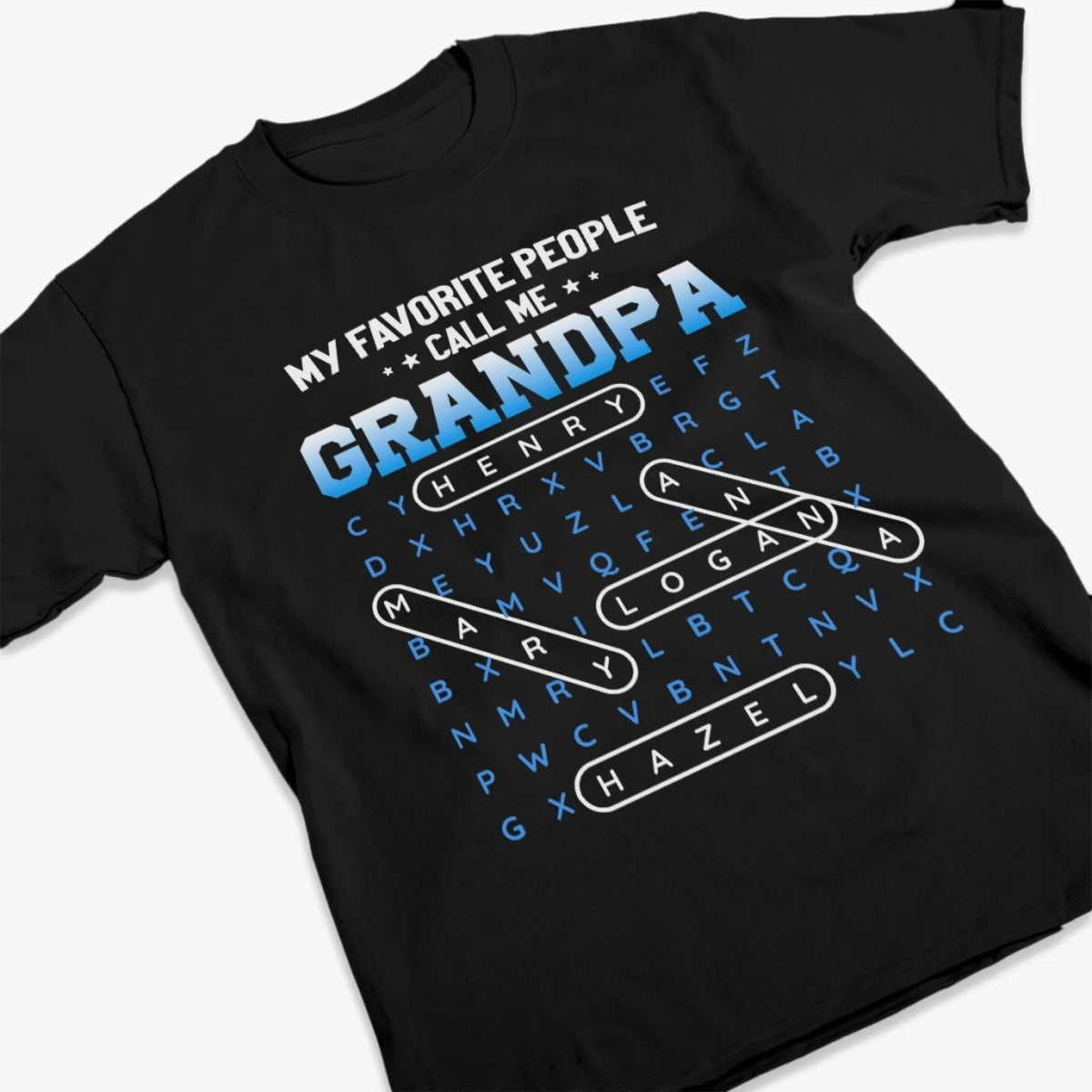 Custom Word Search Puzzle Unisex T-shirt, Premium T-shirt, Hoodie - Personalized Father's Day Birthday Gifts For Dad, Grandpa - Grandpa Wisdom Leads On