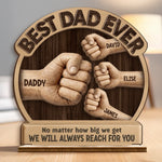 Custom 2-Layered Wooden Plaque - Personalized Father's Day Birthday Gifts For Dad, Grandpa - Behind Every Great Kid Is An Amazing Dad