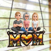 Connected By Love, Guided By Mom - Family Personalized Window Hanging Suncatcher Ornament - Mother's Day, Gift For Mom, Grandma