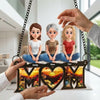 Connected By Love, Guided By Mom - Family Personalized Window Hanging Suncatcher Ornament - Mother's Day, Gift For Mom, Grandma