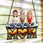 Connected By Love, Guided By Mom - Family Personalized Window Hanging Suncatcher Ornament - Mother's Day, Gift For Mom, Grandma