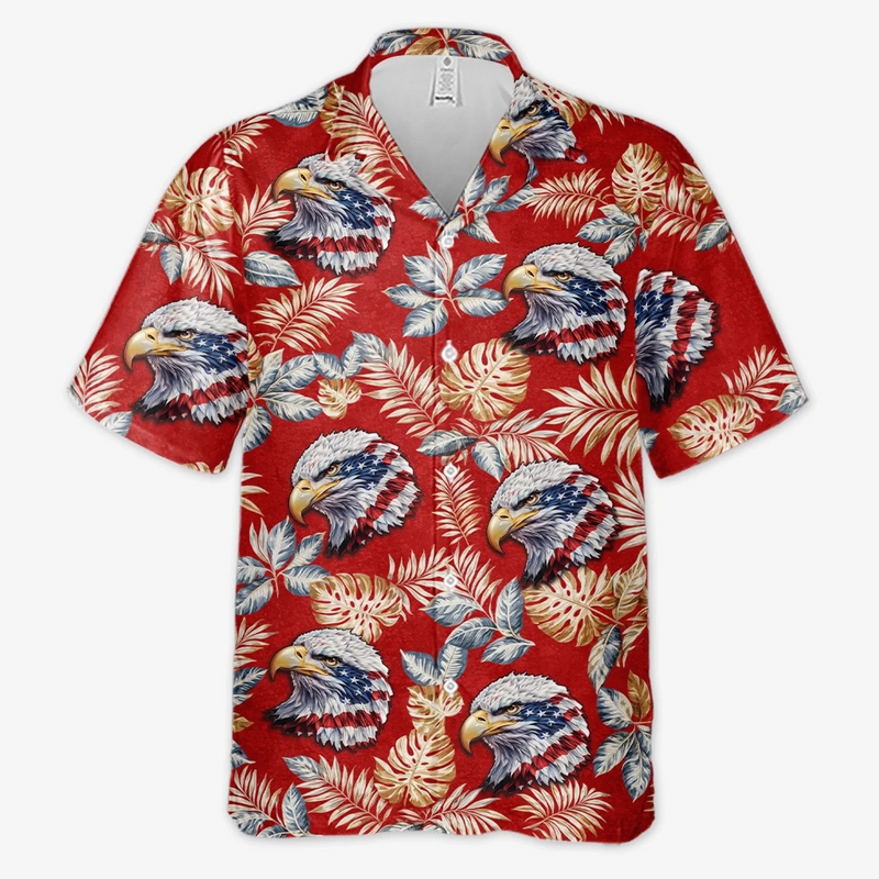 Custom Unisex Tropical Hawaiian Aloha Shirt - Personalized America 250th Anniversary Gifts For Women, Men - United In Brave Spirit 🇺🇸