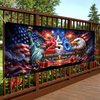 Custom Polyester Outdoor Banner - Personalized America 250th Anniversary Gifts For Mom, Dad, Brother, Sister, Kids - Strong As One
