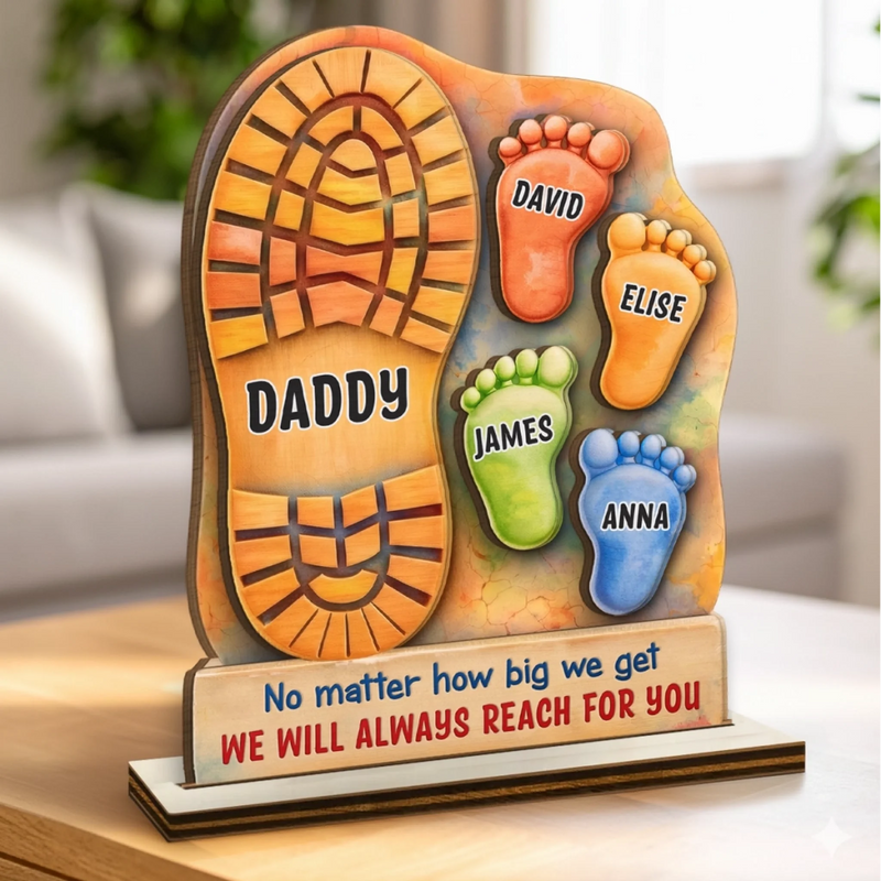 Custom 2-Layered Wooden Plaque - Personalized Father's Day Birthday Gifts For Dad, Grandpa - Your Love Is My Strength