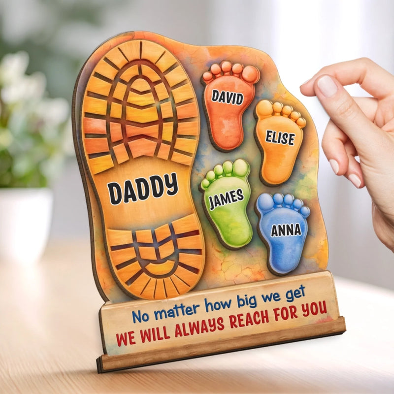 Custom 2-Layered Wooden Plaque - Personalized Father's Day Birthday Gifts For Dad, Grandpa - Your Love Is My Strength
