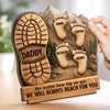 Custom 2-Layered Wooden Plaque - Personalized Father's Day Birthday Gifts For Dad, Grandpa - Forever Grateful For You