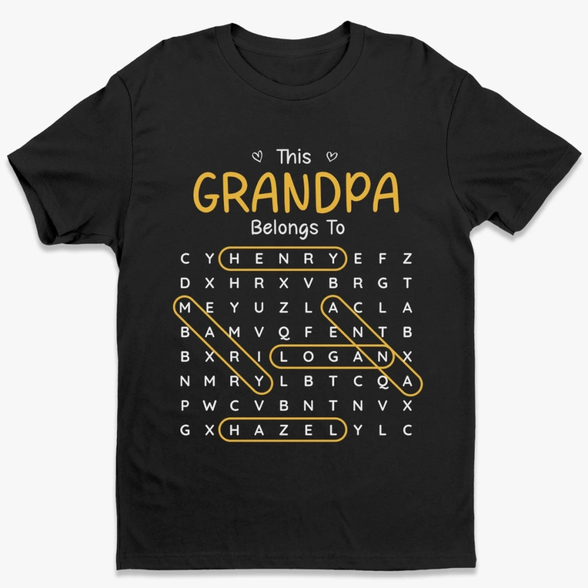 Custom Word Search Puzzle Unisex T-shirt, Premium T-shirt, Hoodie - Personalized Father's Day Birthday Gifts For Dad, Grandpa - Dad You Are Our Hero