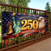 Custom Polyester Outdoor Banner - Personalized America 250th Anniversary Gifts For Mom, Dad, Brother, Sister, Kids - Celebrating 250 Years