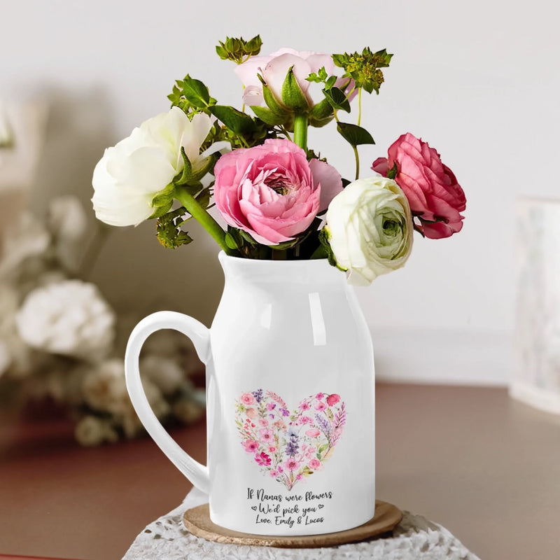 Custom Home Decor Flower Vase - Personalized Mother's Day Birthday Gifts For Mom, Grandma - Blooming With Your Love
