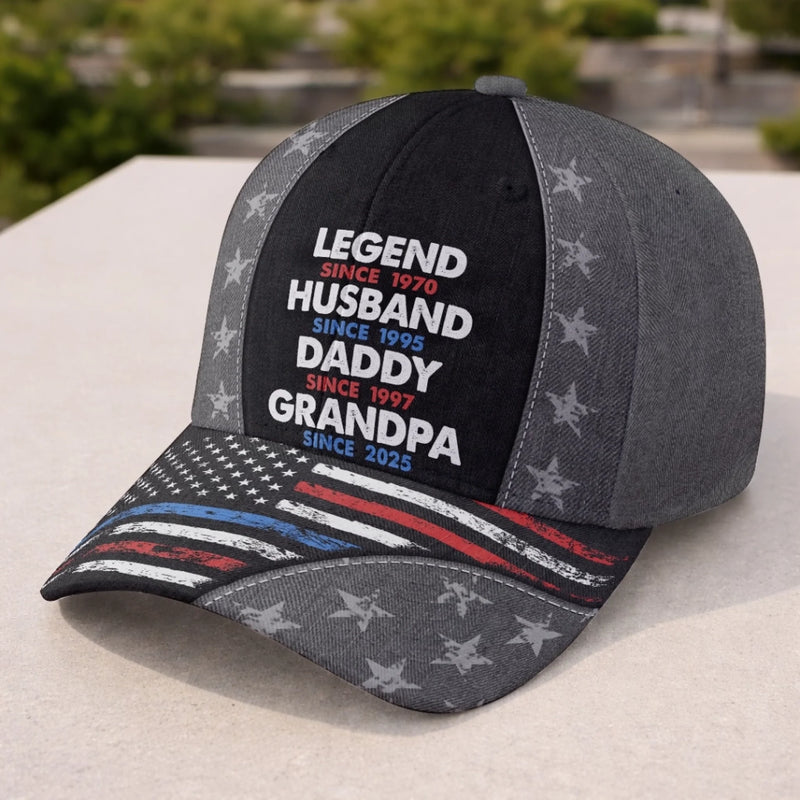 Custom Hat, All Over Print Classic Cap - Personalized Father's Day Birthday Gifts For Dad, Grandpa - Your Love Built This Family