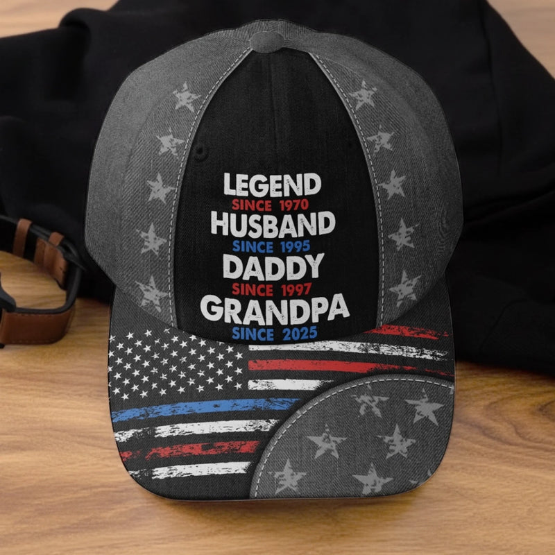 Custom Hat, All Over Print Classic Cap - Personalized Father's Day Birthday Gifts For Dad, Grandpa - Your Love Built This Family