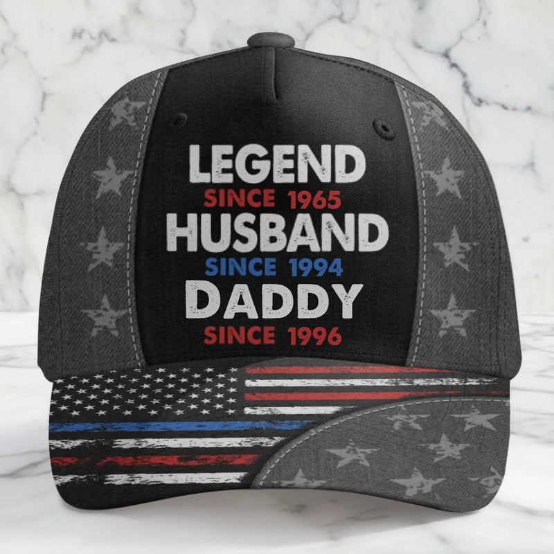 Custom Hat, All Over Print Classic Cap - Personalized Father's Day Birthday Gifts For Dad, Grandpa - Your Love Built This Family