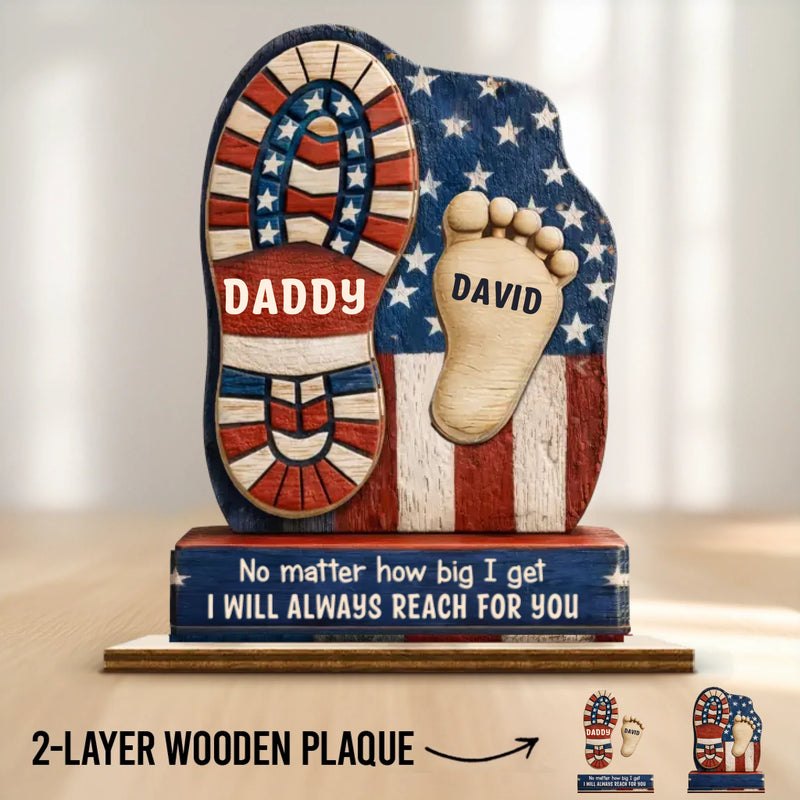 Custom 2-Layered Wooden Plaque - Personalized Father's Day Birthday Gifts For Dad, Grandpa - No Words Can Thank You Enough