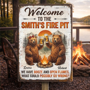 Custom Home Decor Metal Sign - Personalized Birthday Camping Gifts For Campers, Mom, Dad, Brother, Sister, Kids - This Is Our Happy Place