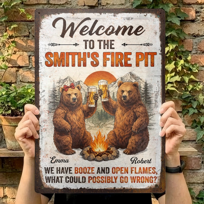 Custom Home Decor Metal Sign - Personalized Birthday Camping Gifts For Campers, Mom, Dad, Brother, Sister, Kids - This Is Our Happy Place