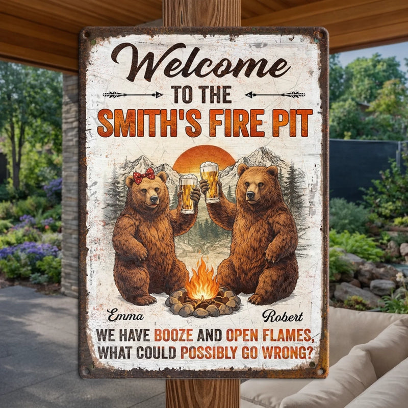 Custom Home Decor Metal Sign - Personalized Birthday Camping Gifts For Campers, Mom, Dad, Brother, Sister, Kids - This Is Our Happy Place