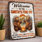 Custom Home Decor Metal Sign - Personalized Birthday Camping Gifts For Campers, Mom, Dad, Brother, Sister, Kids - This Is Our Happy Place