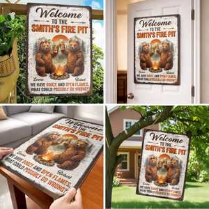 Custom Home Decor Metal Sign - Personalized Birthday Camping Gifts For Campers, Mom, Dad, Brother, Sister, Kids - This Is Our Happy Place