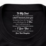 Custom Inside Neck Print T-Shirt - Personalized Father's Day Birthday Gifts For Dad, Daughter - Always Your Little Kid