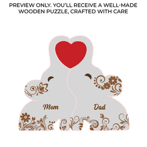 Custom Elephant Shaped Wooden Art Puzzle - Personalized Mother's Day Birthday Gifts For Mom, Dad, Brother, Sister, Kids - We Hold Love Together