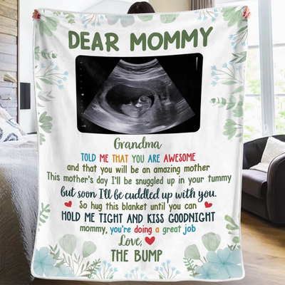 Custom Photo Blanket - Personalized Baby Shower, Gender Reveal Gifts For New Moms, New Dads, New Parents - Soon I’ll Be Cuddled Up With You