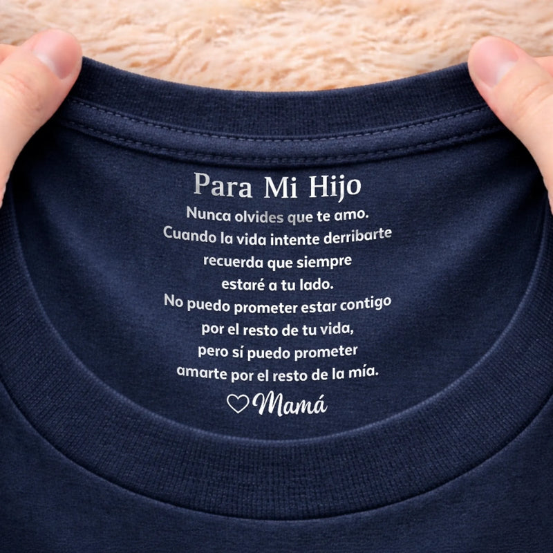 Camiseta Personalizada Con Impresión En El Cuello Interior – Regalos Personalizados Para El Día Del Padre O Cumpleaños Para Mamá E Hijo – La Familia Es El Mayor Regalo
