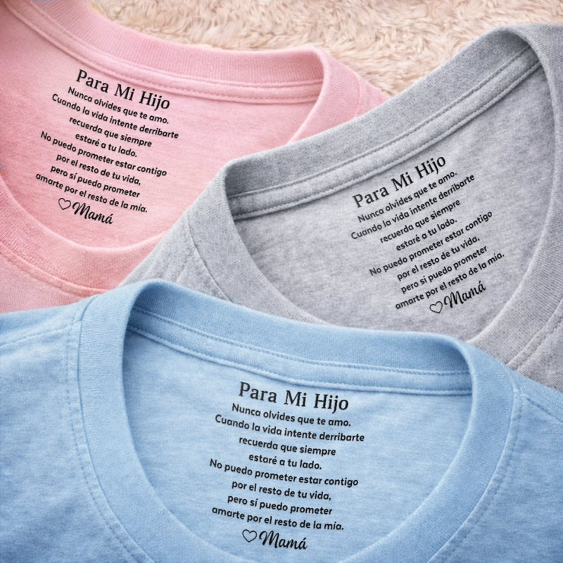 Camiseta Personalizada Con Impresión En El Cuello Interior – Regalos Personalizados Para El Día Del Padre O Cumpleaños Para Mamá E Hijo – La Familia Es El Mayor Regalo