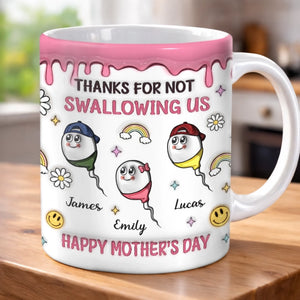 Custom 3D Inflated Effect Printed Mug - Personalized Funny Mother's Day Birthday Gifts For Mom - Mom Raised Tiny Troublemakers