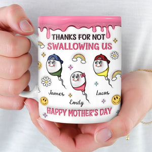 Custom 3D Inflated Effect Printed Mug - Personalized Funny Mother's Day Birthday Gifts For Mom - Mom Raised Tiny Troublemakers