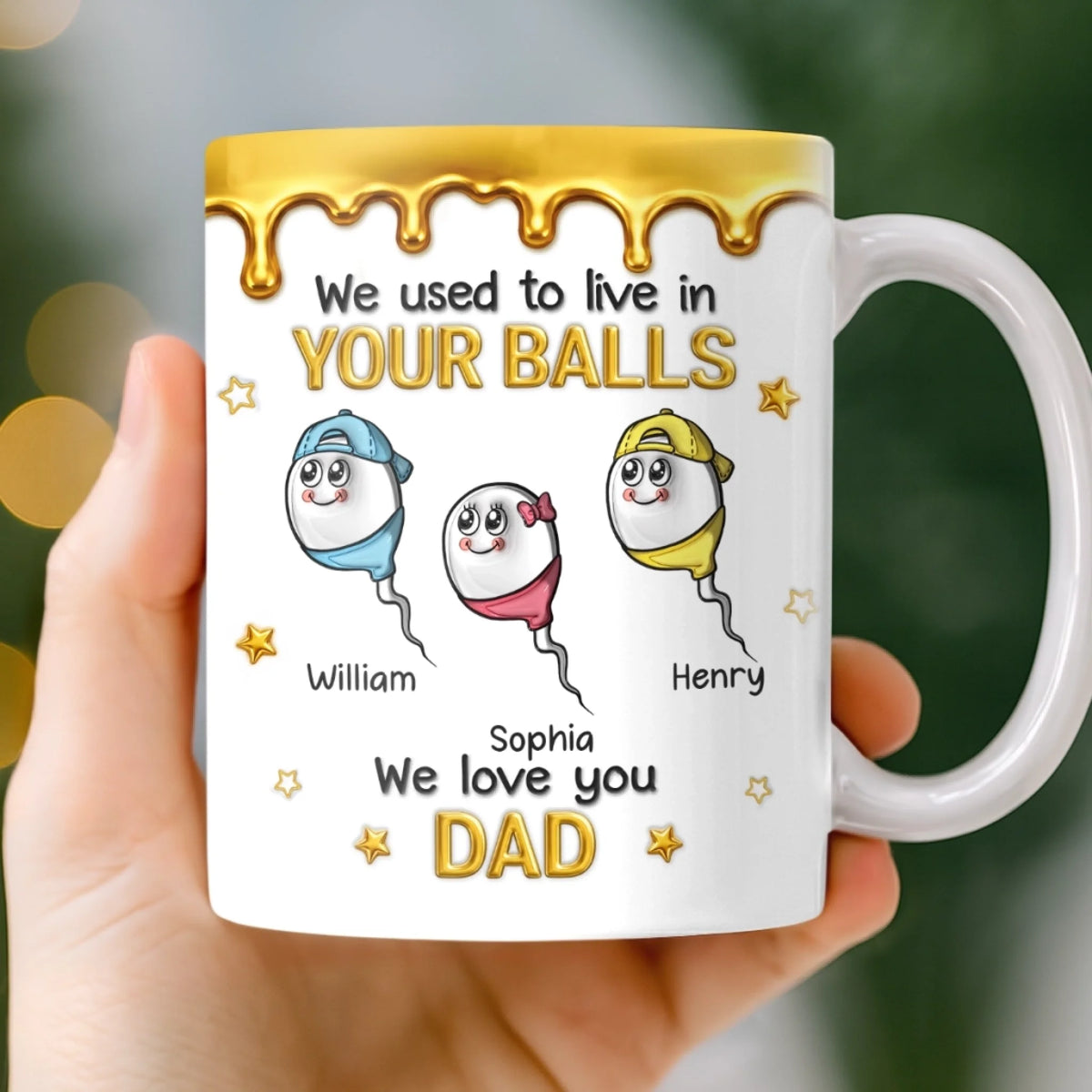 Custom 3D Inflated Effect Printed Mug - Personalized Funny Father's Day Birthday Gifts For Dad - My First Hero