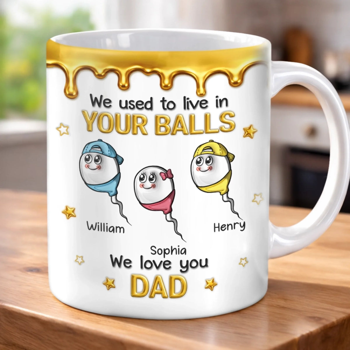 Custom 3D Inflated Effect Printed Mug - Personalized Funny Father's Day Birthday Gifts For Dad - My First Hero