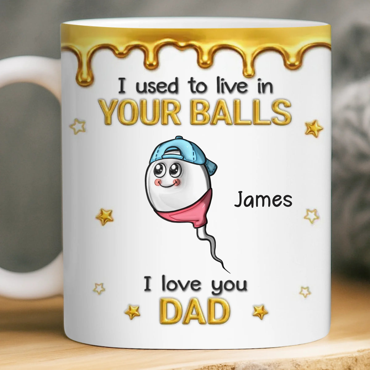 Custom 3D Inflated Effect Printed Mug - Personalized Funny Father's Day Birthday Gifts For Dad - My First Hero