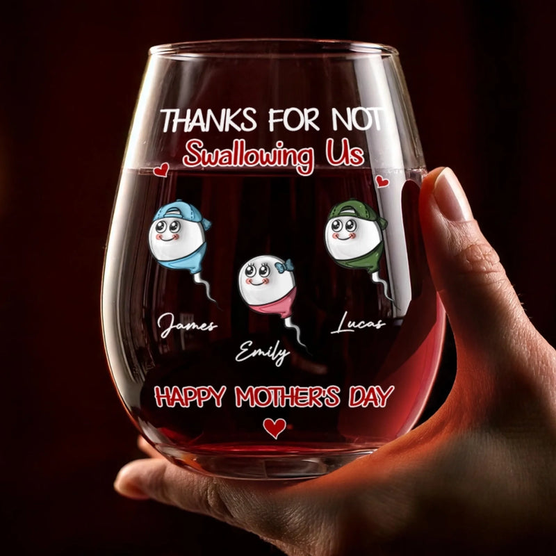 Custom Wine Glass -Personalized Funny Mother's Day Birthday Gifts For Mom - My Bestie For Life
