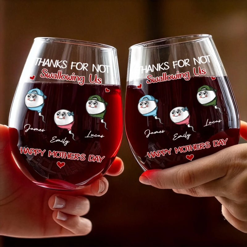 Custom Wine Glass -Personalized Funny Mother's Day Birthday Gifts For Mom - My Bestie For Life