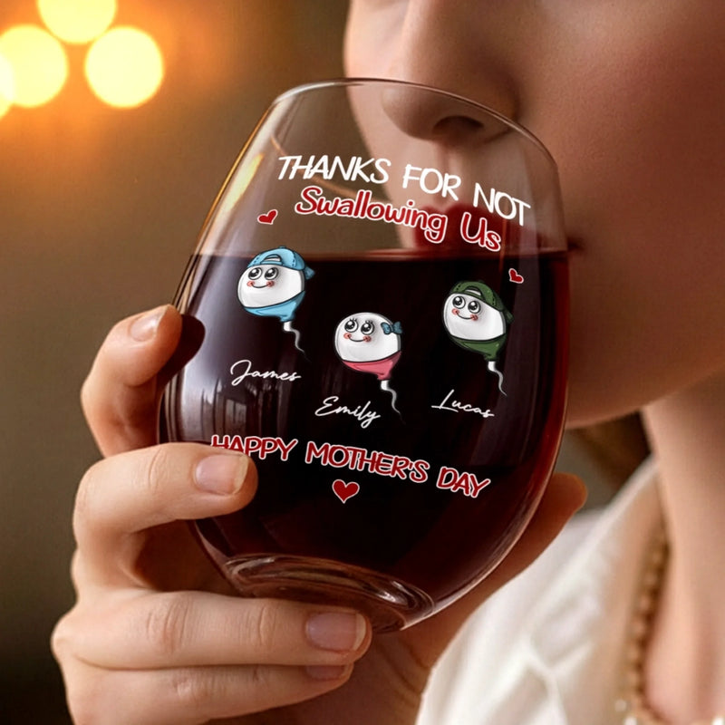 Custom Wine Glass -Personalized Funny Mother's Day Birthday Gifts For Mom - My Bestie For Life