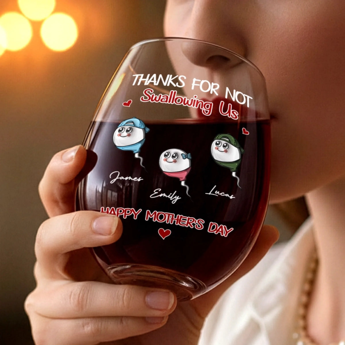 Custom Wine Glass -Personalized Funny Mother's Day Birthday Gifts For Mom - My Bestie For Life