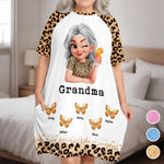 Custom Women's Sleep Tee - Personalized Mother's Day Birthday Gifts For Mom, Grandma - Glam Grandma Energy Only