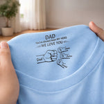 Custom Inside Neck Print T-Shirt - Personalized Father's Day Birthday Gifts For Dad - We Love You Our Hero