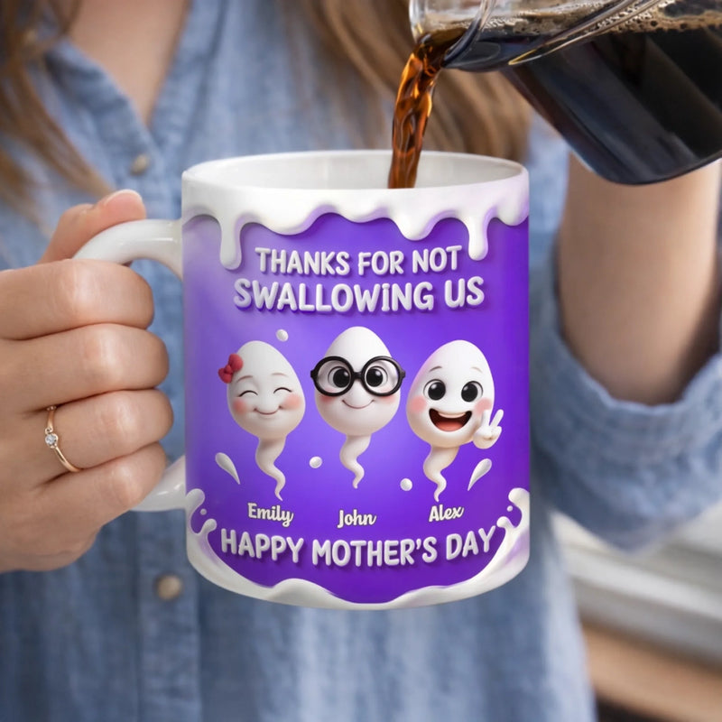 Custom 3D Inflated Effect Printed Mug - Personalized Funny Mother's Day Birthday Gifts For Mom - The Chaos Squad Says Hi