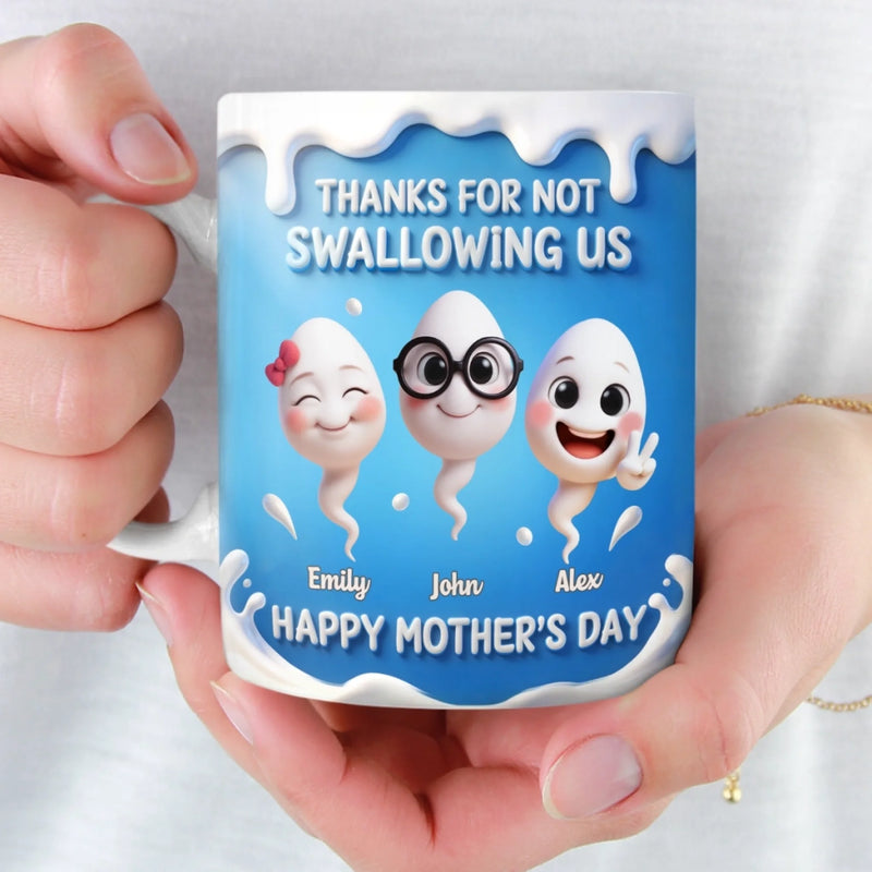 Custom 3D Inflated Effect Printed Mug - Personalized Funny Mother's Day Birthday Gifts For Mom - The Chaos Squad Says Hi
