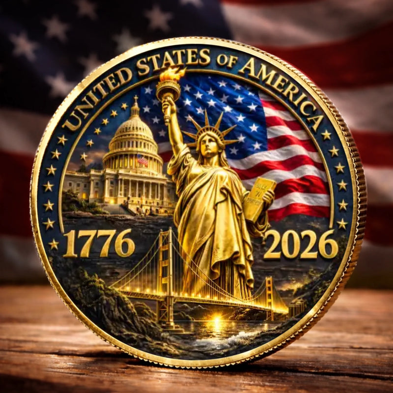 Commemorative Keepsake Coin - America 250th Anniversary Gifts For Women, Men - United By Courage, Bound By Honor