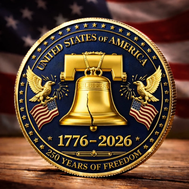 Commemorative Keepsake Coin - America 250th Anniversary Gifts For Women, Men - Freedom Sounds Strong