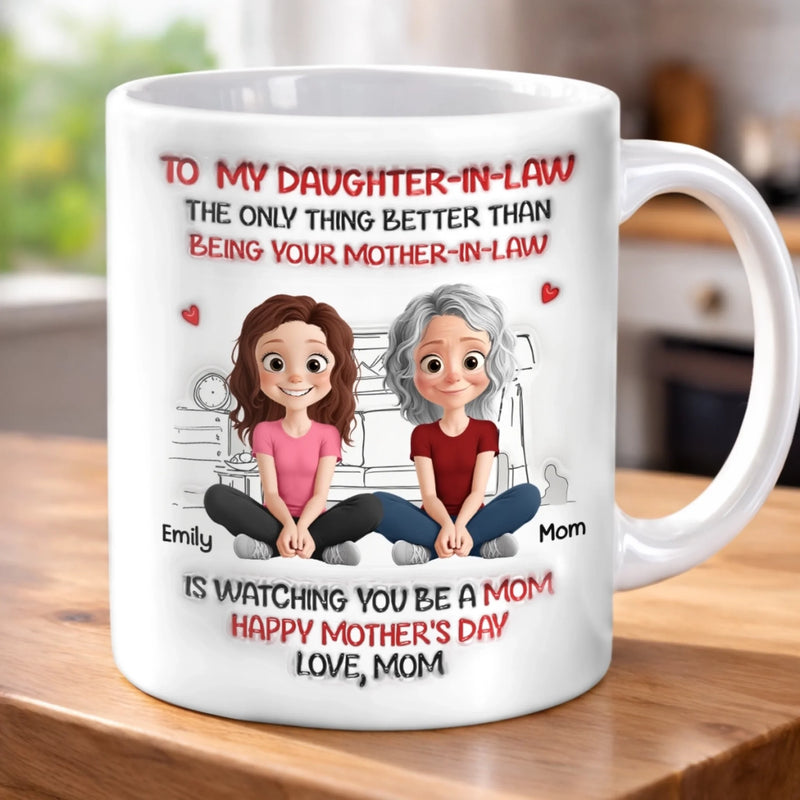 Custom 3D Inflated Effect Printed Mug - Personalized Mother's Day Birthday Gifts For Daughter-In-Law - So Much Grace, So Much Love