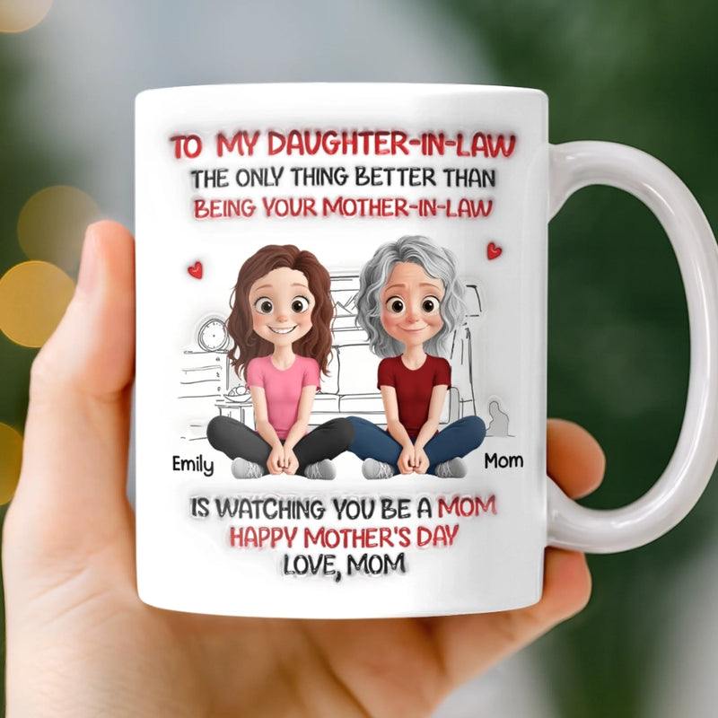 Custom 3D Inflated Effect Printed Mug - Personalized Mother's Day Birthday Gifts For Daughter-In-Law - So Much Grace, So Much Love