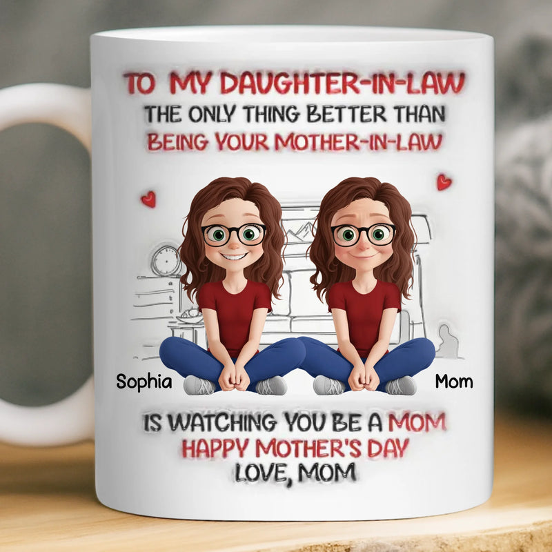 Custom 3D Inflated Effect Printed Mug - Personalized Mother's Day Birthday Gifts For Daughter-In-Law - So Much Grace, So Much Love