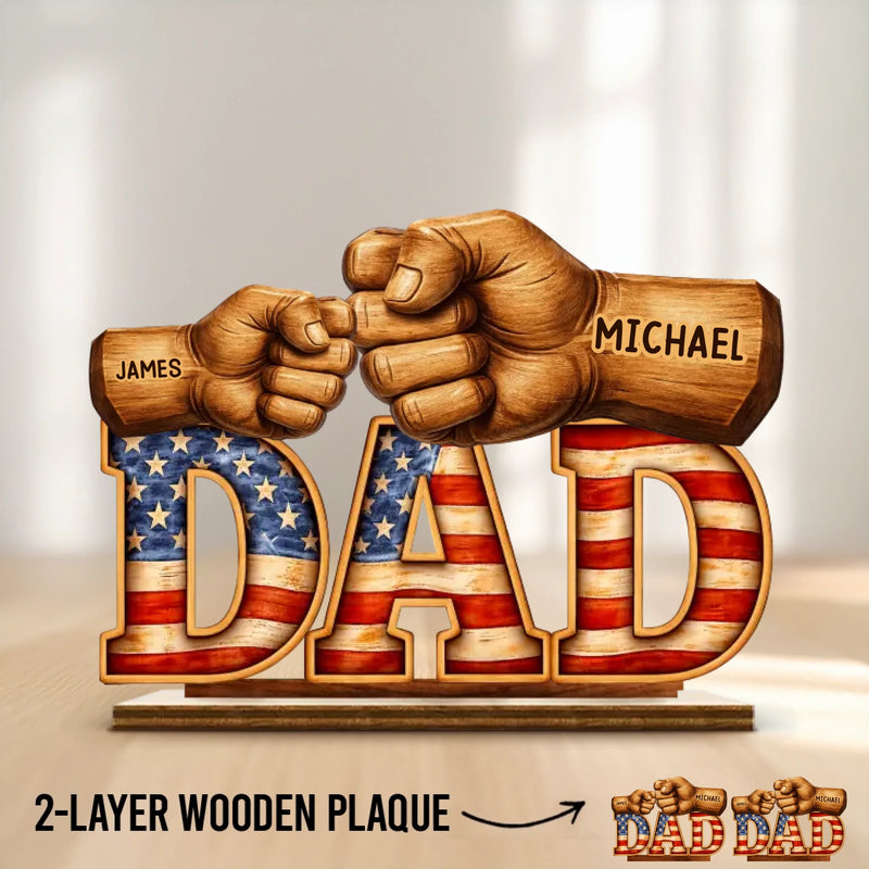 Custom 2-Layered Wooden Plaque - Personalized Father's Day Birthday Gifts For Dad, Grandpa - You Are Our Greatest Blessing